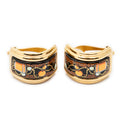 Earrings Enamel Clip On Earrings Black Gold Plated