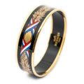 Bracelet Enamel Bangle MM Black Gold Plated
