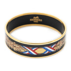 Bracelet Enamel Bangle MM Black Gold Plated
