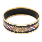 Bracelet Enamel Bangle MM Black Gold Plated