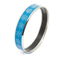 Bracelet Enamel Bangle PM Blue Snowflakes Motif