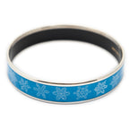 Bracelet Enamel Bangle PM Blue Snowflakes Motif