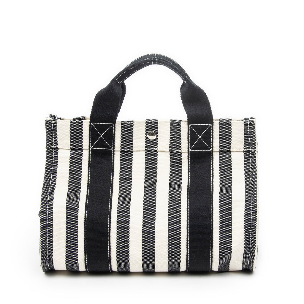 Handbag Cannes Tote PM Ivory Toile Striped Canvas