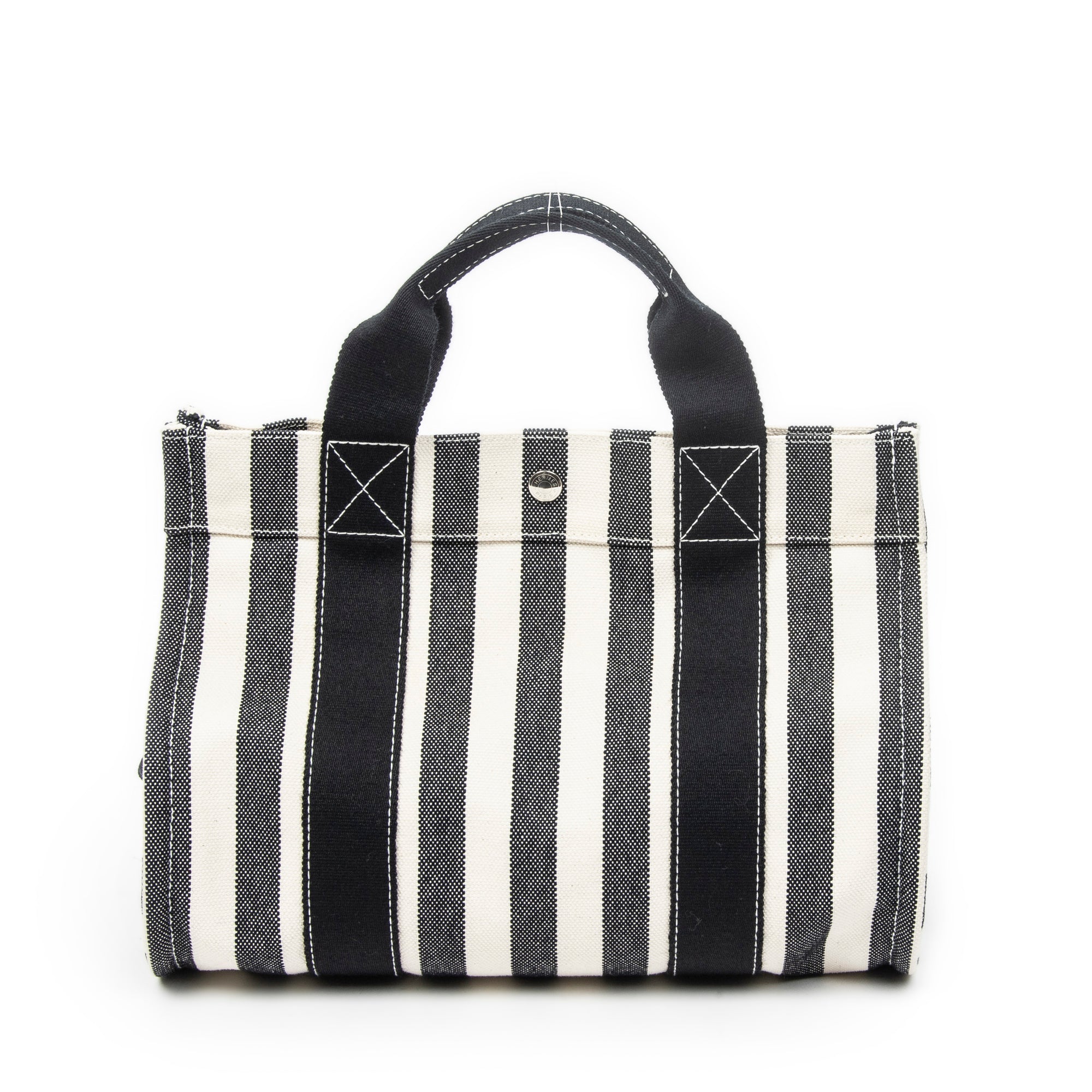 Handbag Cannes Tote PM Ivory Toile Striped Canvas