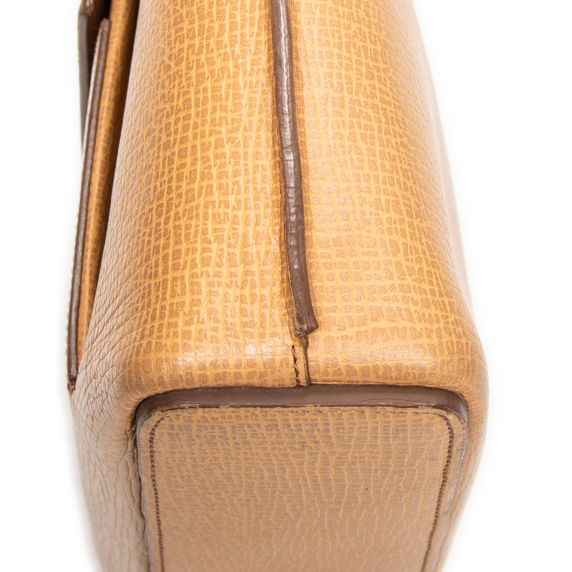Shoulder Bag Front Pocket Tote Tan Textured Leather