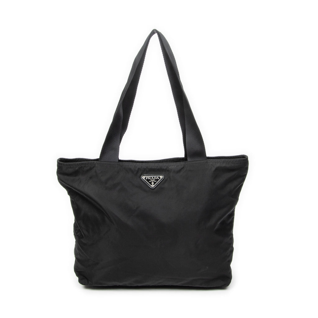 Shoulder Bag Shopping Zip Tote Black Nylon Canvas