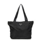 Shoulder Bag Shopping Zip Tote Black Nylon Canvas