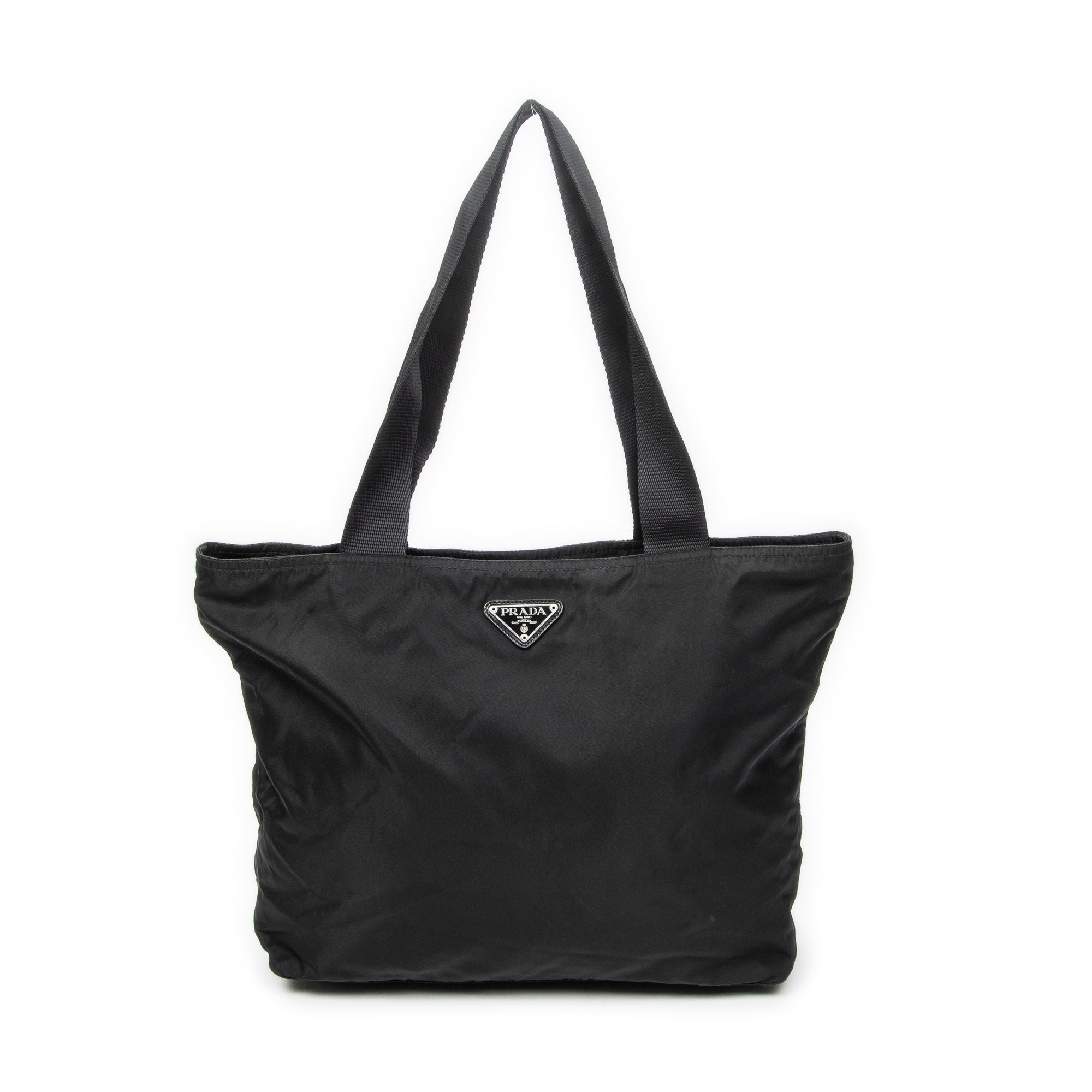 Shoulder Bag Shopping Zip Tote Black Nylon Canvas