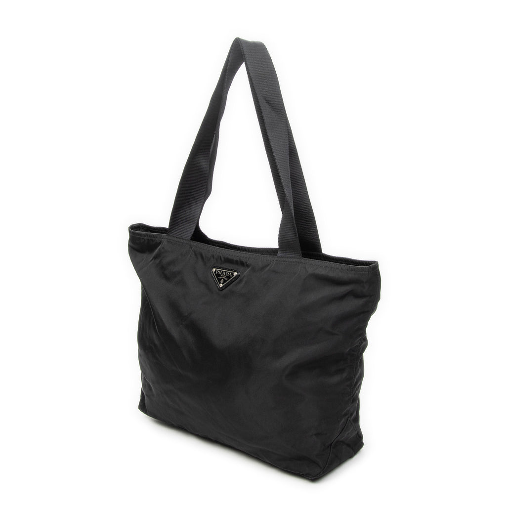 Shoulder Bag Shopping Zip Tote Black Nylon Canvas