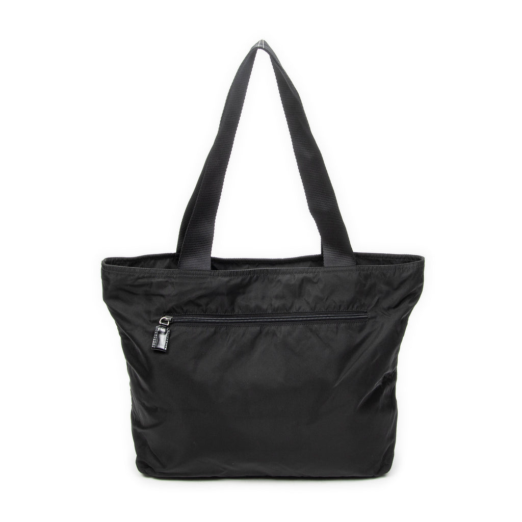 Shoulder Bag Shopping Zip Tote Black Nylon Canvas