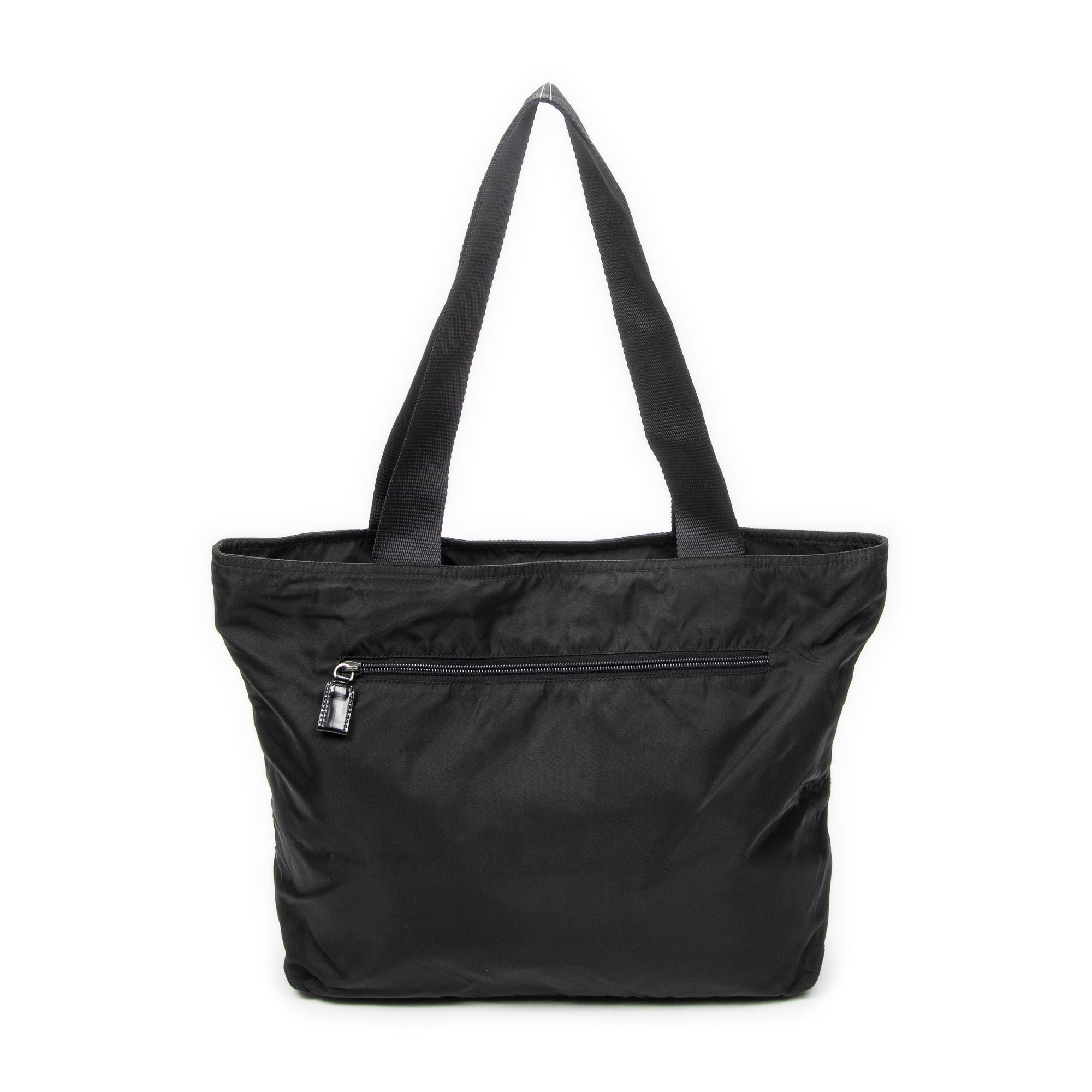 Shoulder Bag Shopping Zip Tote Black Nylon Canvas