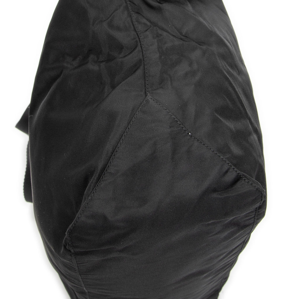 Shoulder Bag Shopping Zip Tote Black Nylon Canvas