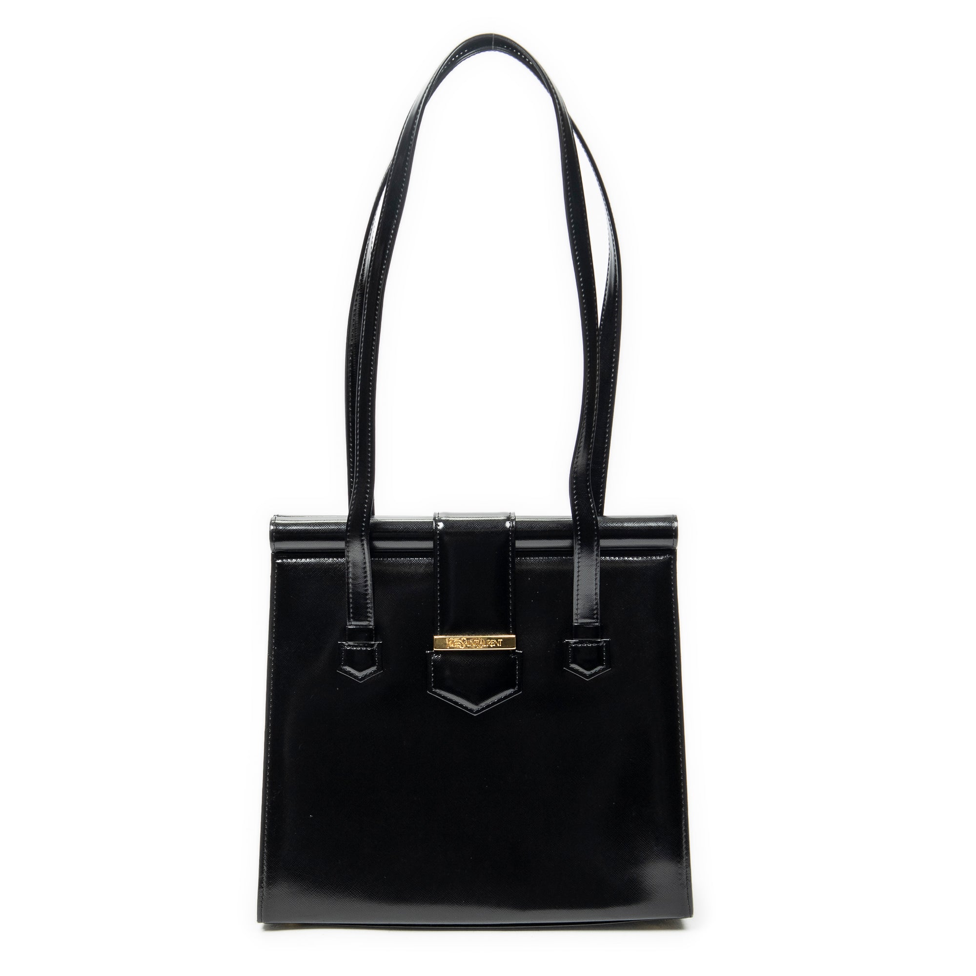 Shoulder Bag Vintage Frame Shoulder Bag Black Smooth Leather