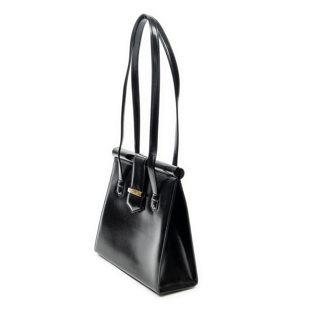Shoulder Bag Vintage Frame Shoulder Bag Black Smooth Leather