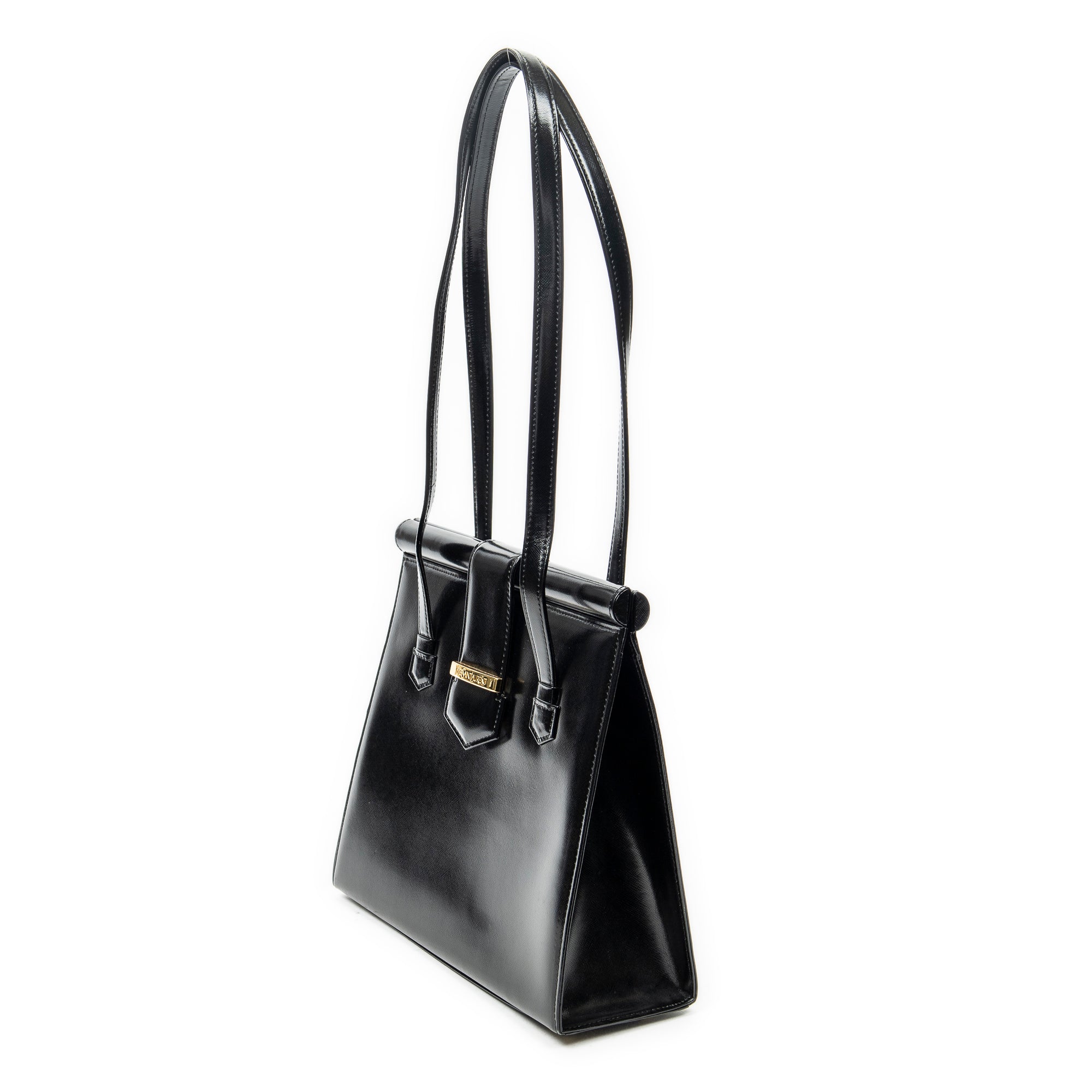 Shoulder Bag Vintage Frame Shoulder Bag Black Smooth Leather