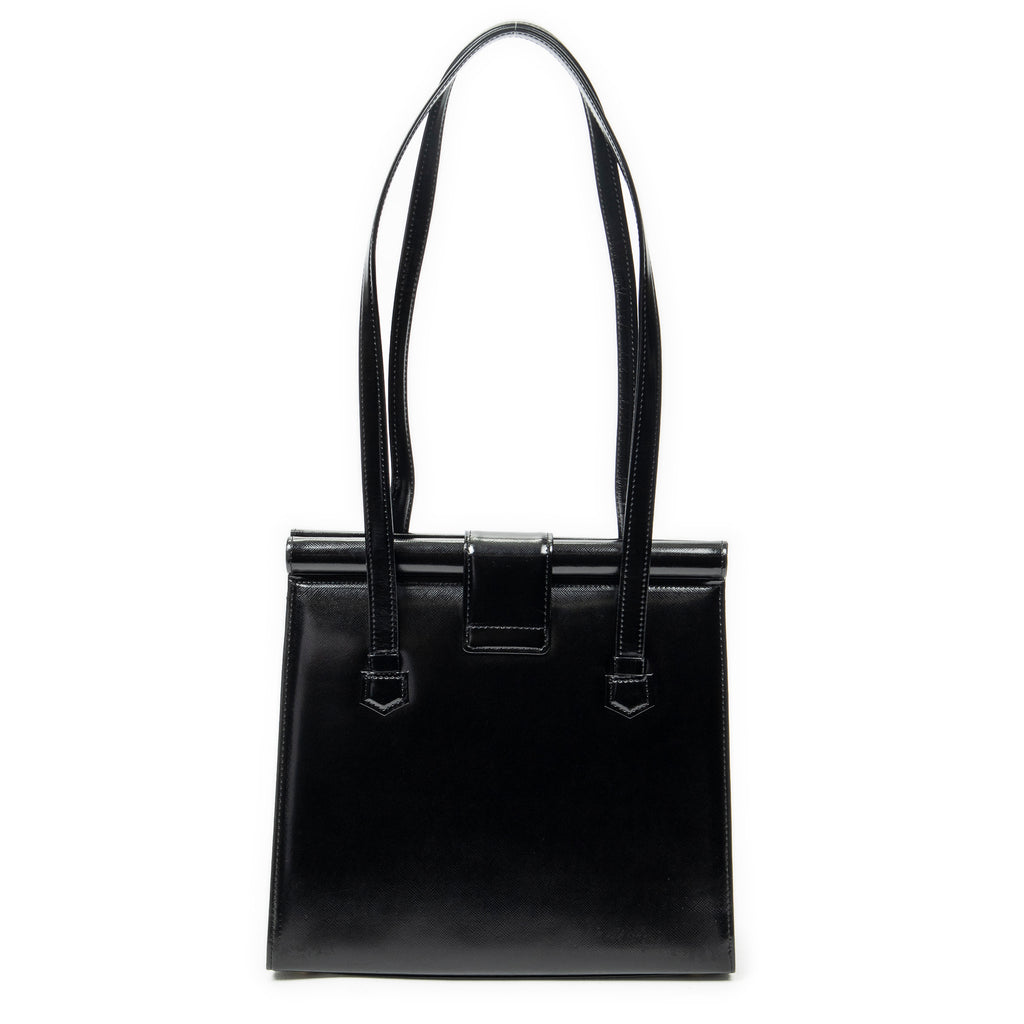 Shoulder Bag Vintage Frame Shoulder Bag Black Smooth Leather