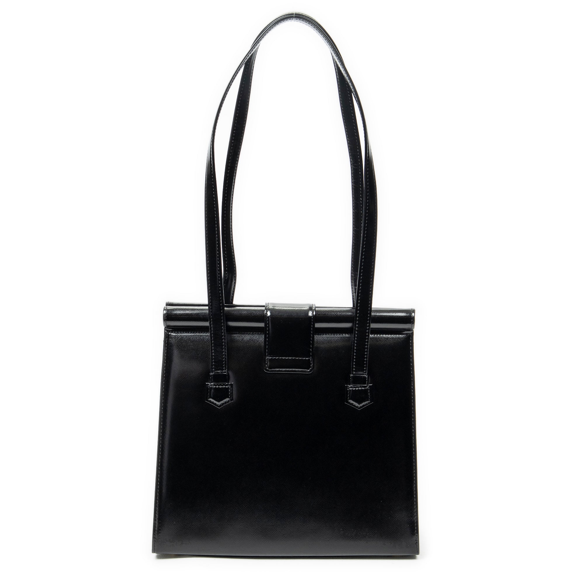 Shoulder Bag Vintage Frame Shoulder Bag Black Smooth Leather