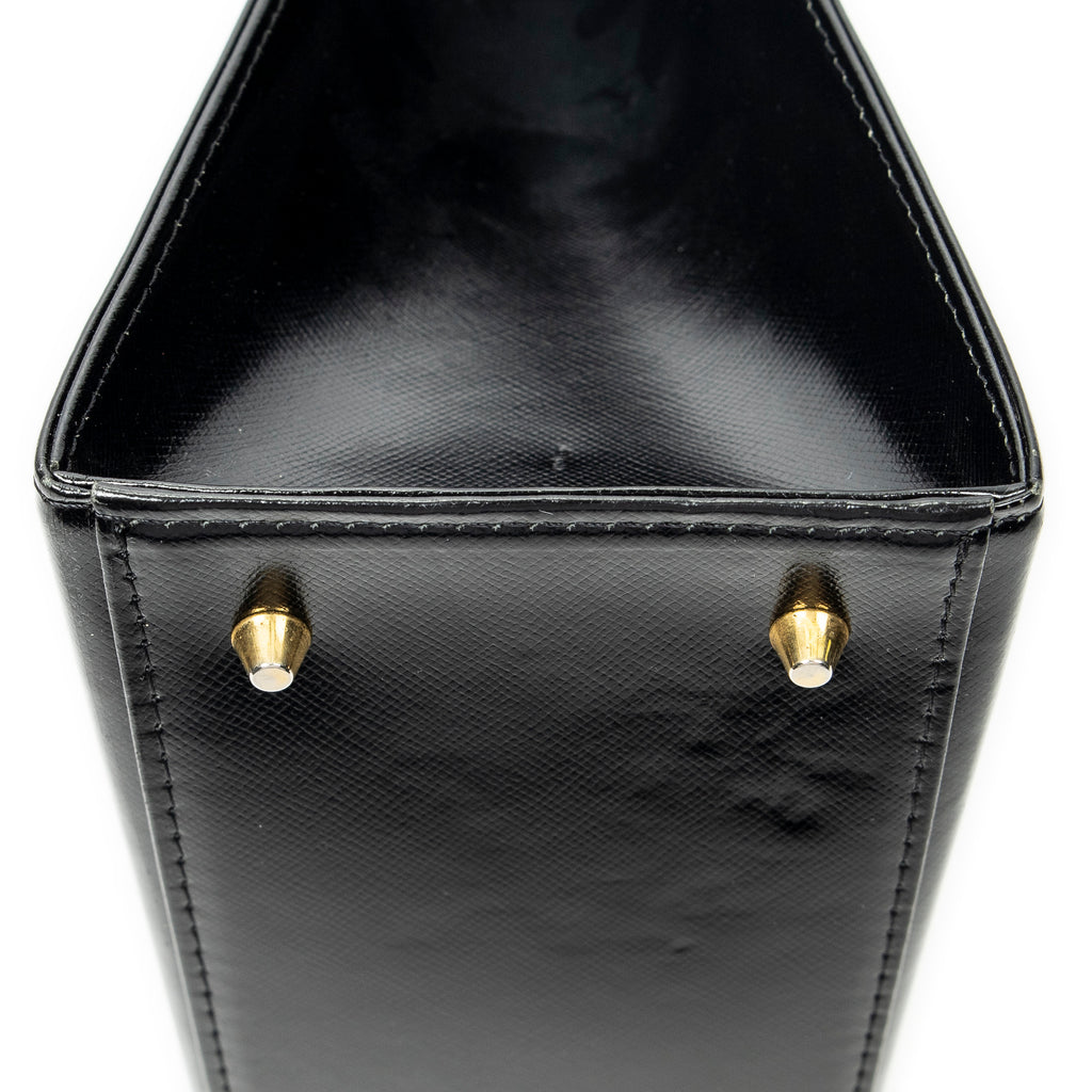 Shoulder Bag Vintage Frame Shoulder Bag Black Smooth Leather