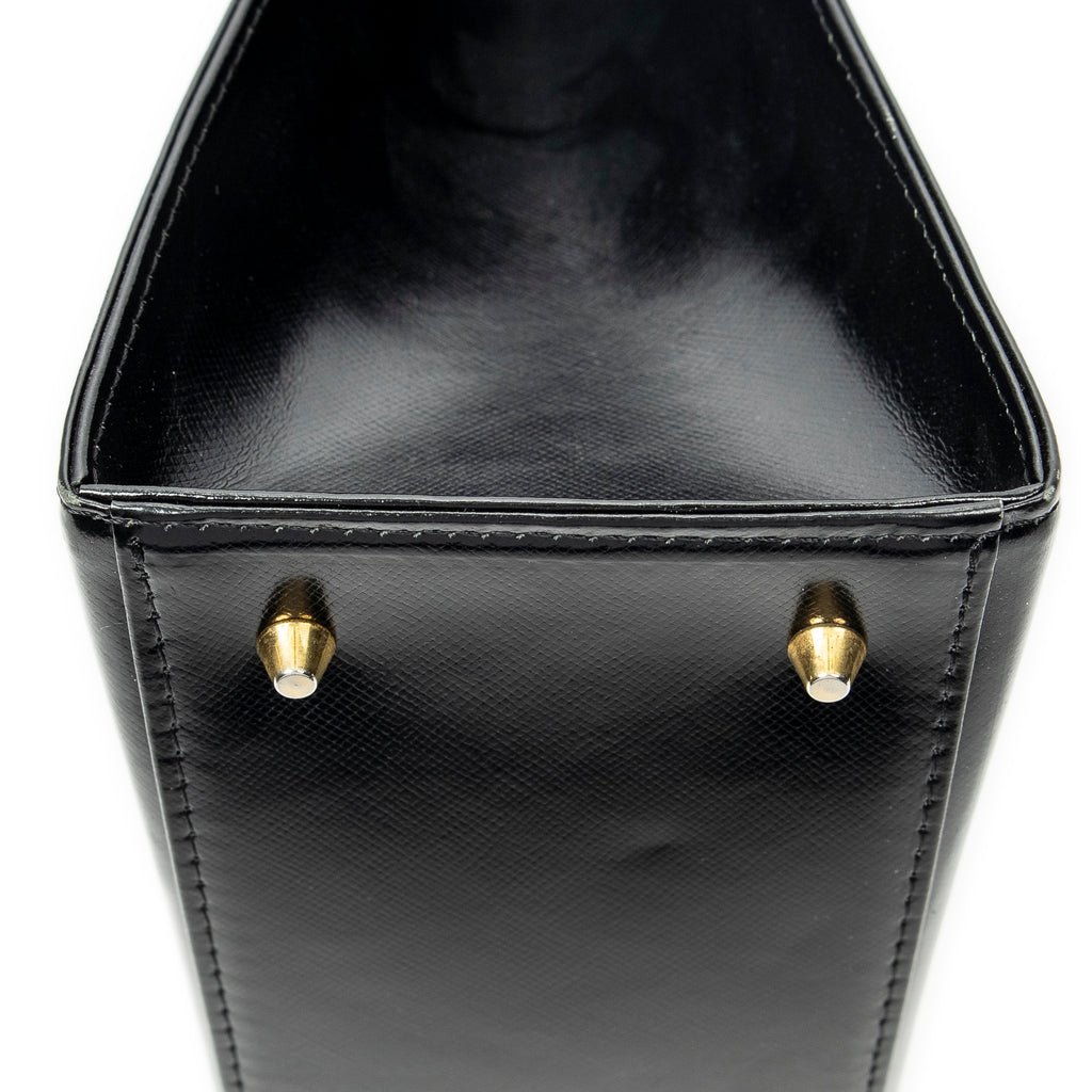 Shoulder Bag Vintage Frame Shoulder Bag Black Smooth Leather