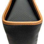 Shoulder Bag Vintage Top Handle Flap Black Woven Coated Canvas