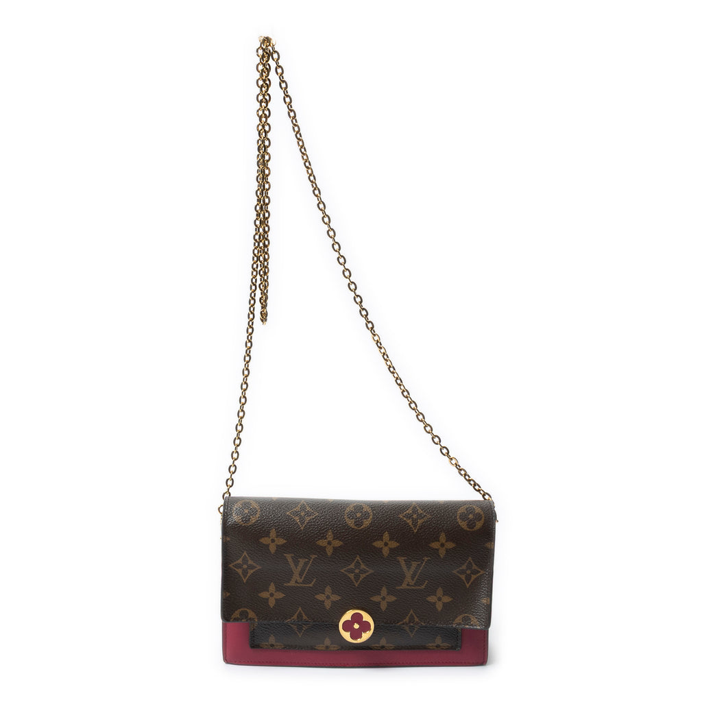 Shoulder Bag Flore Chain Wallet Brown Monogram Canvas