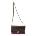 Shoulder Bag Flore Chain Wallet Brown Monogram Canvas
