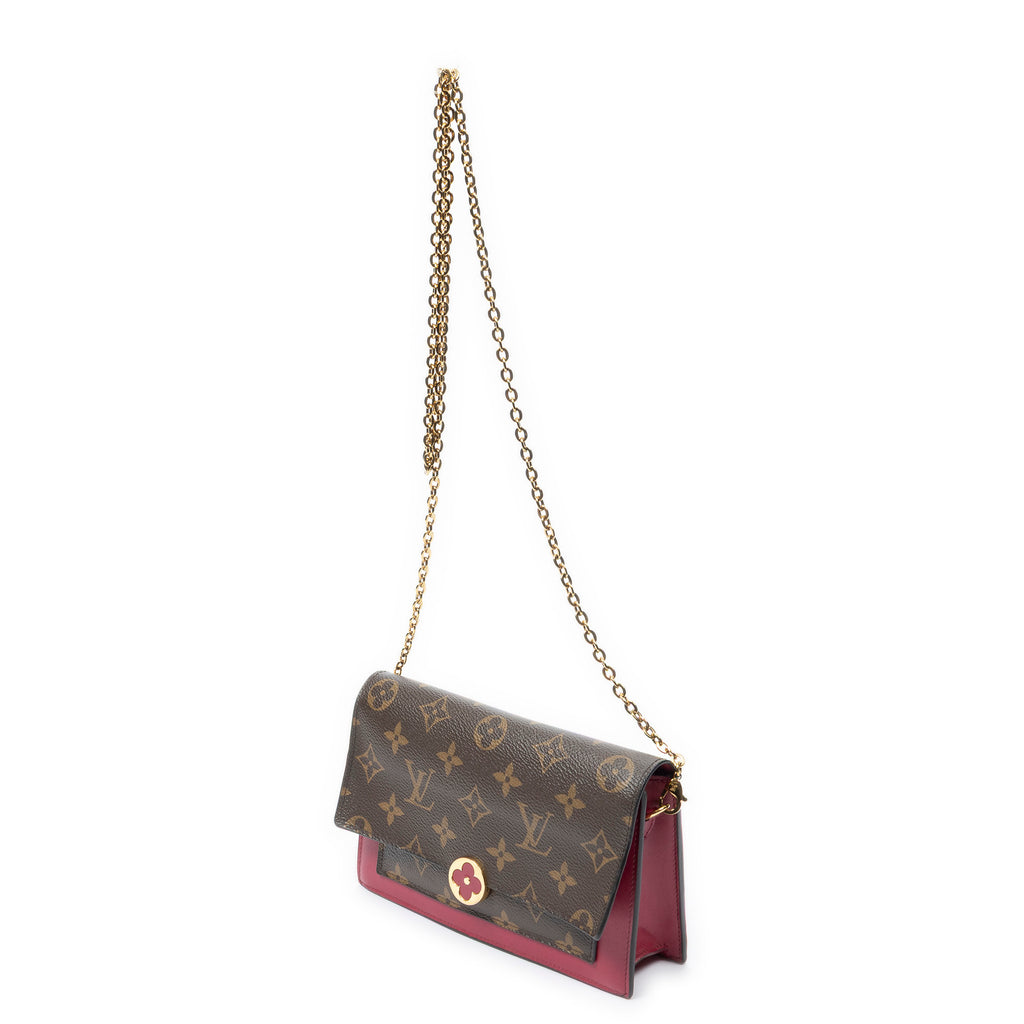 Shoulder Bag Flore Chain Wallet Brown Monogram Canvas