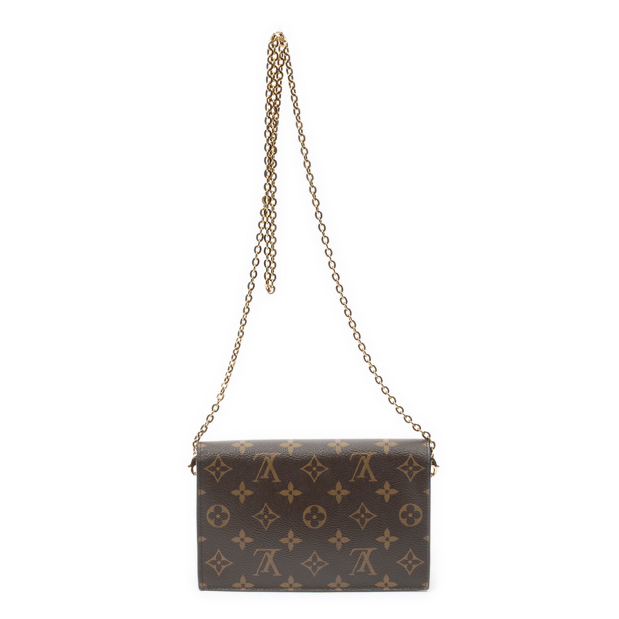 Shoulder Bag Flore Chain Wallet Brown Monogram Canvas