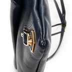 Shoulder Bag Envelope Clutch Navy Grained Leather