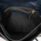 Shoulder Bag Envelope Clutch Navy Grained Leather