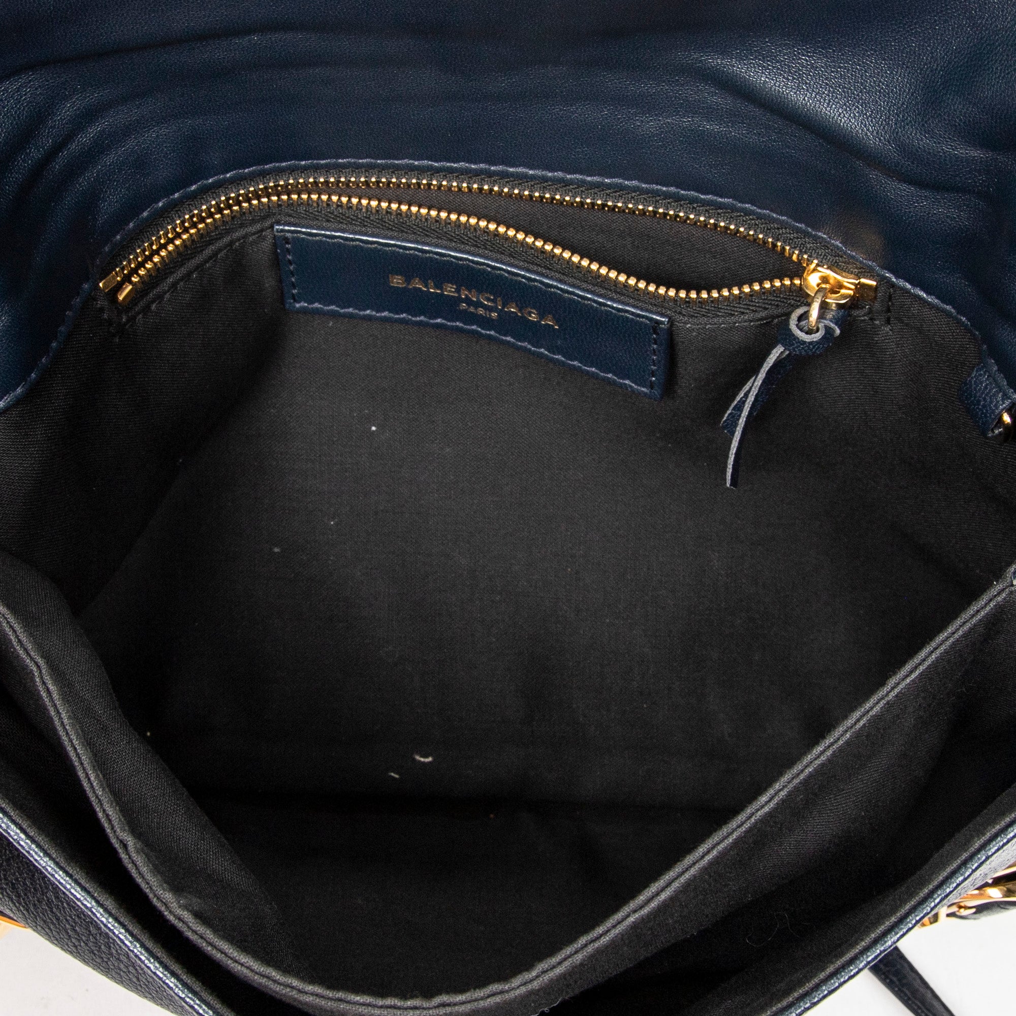 Shoulder Bag Envelope Clutch Navy Grained Leather