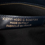 Shoulder Bag Envelope Clutch Navy Grained Leather