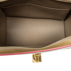 Shoulder Bag Small Trapeze Beige Calfskin Leather
