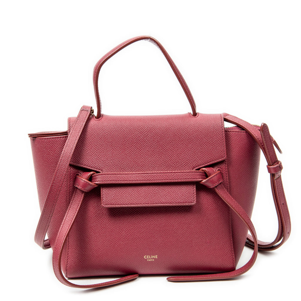 Shoulder Bag Nano Belt Bag Raspberry Pink Grained Calfskin Leather