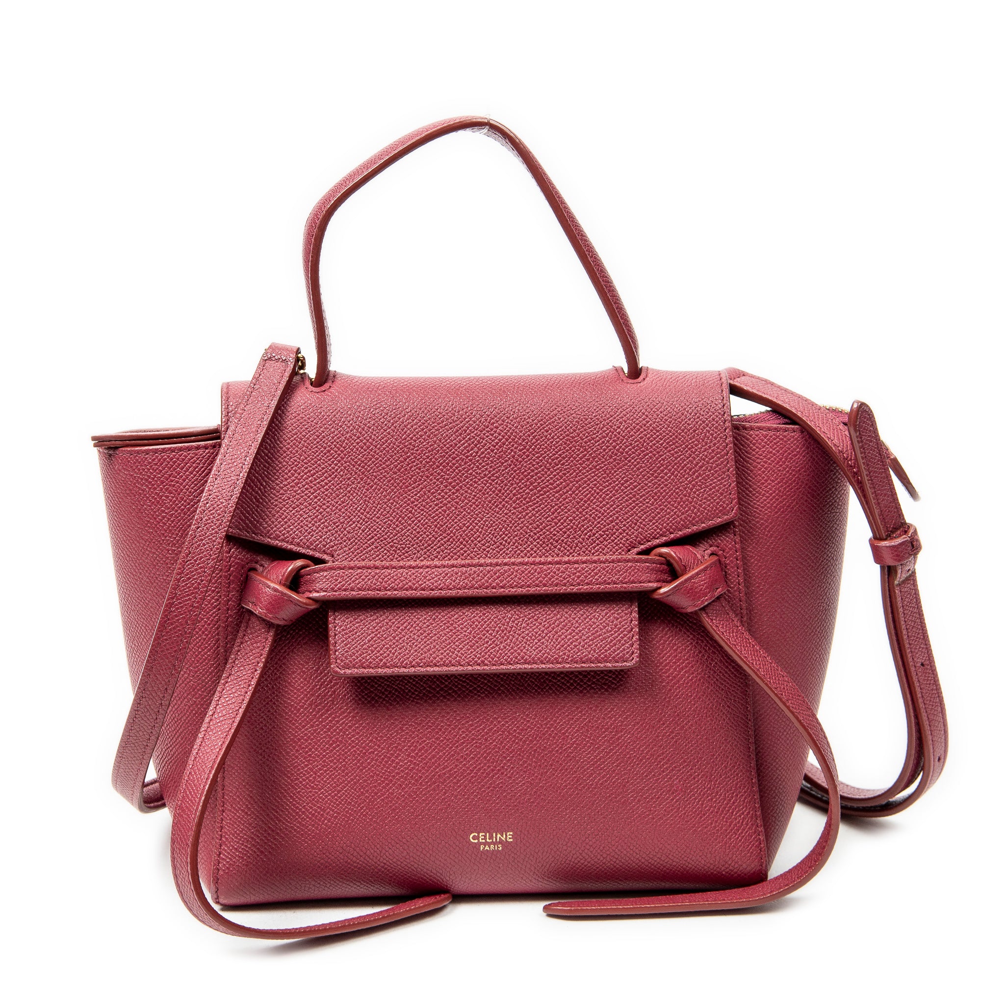 Shoulder Bag Nano Belt Bag Raspberry Pink Grained Calfskin Leather