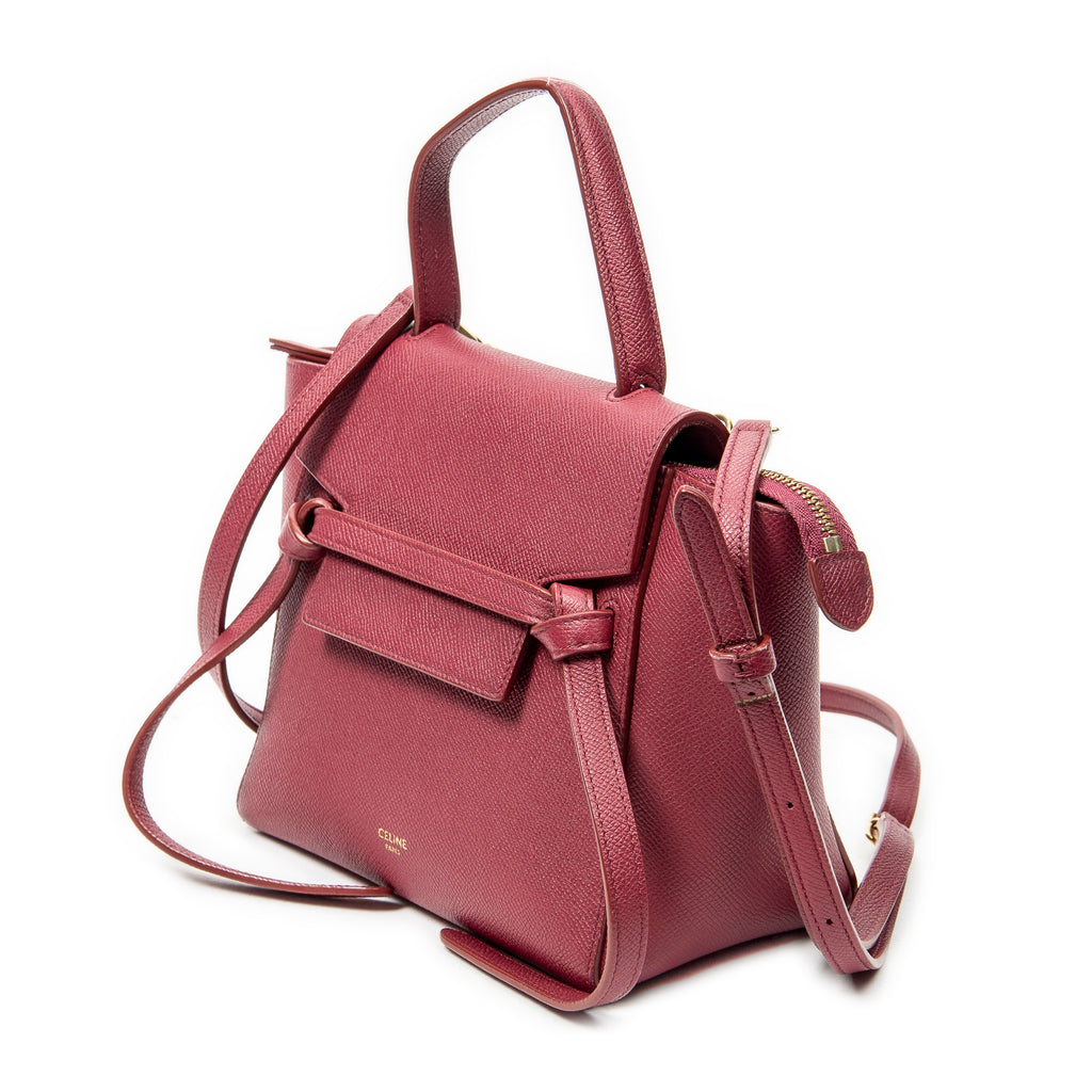 Shoulder Bag Nano Belt Bag Raspberry Pink Grained Calfskin Leather