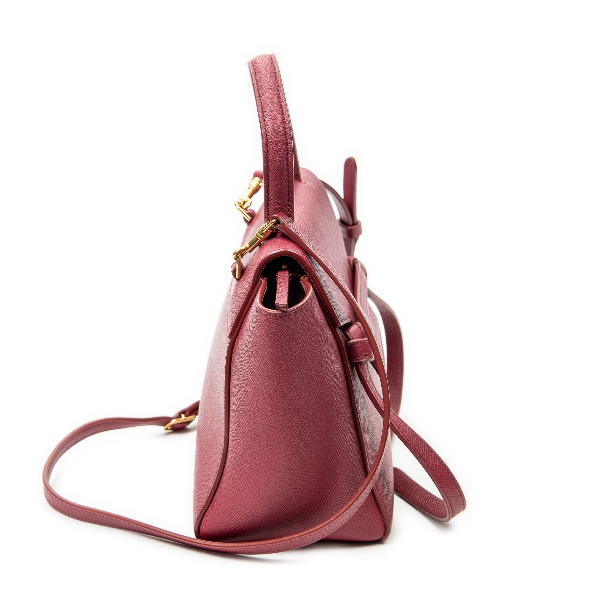 Shoulder Bag Nano Belt Bag Raspberry Pink Grained Calfskin Leather