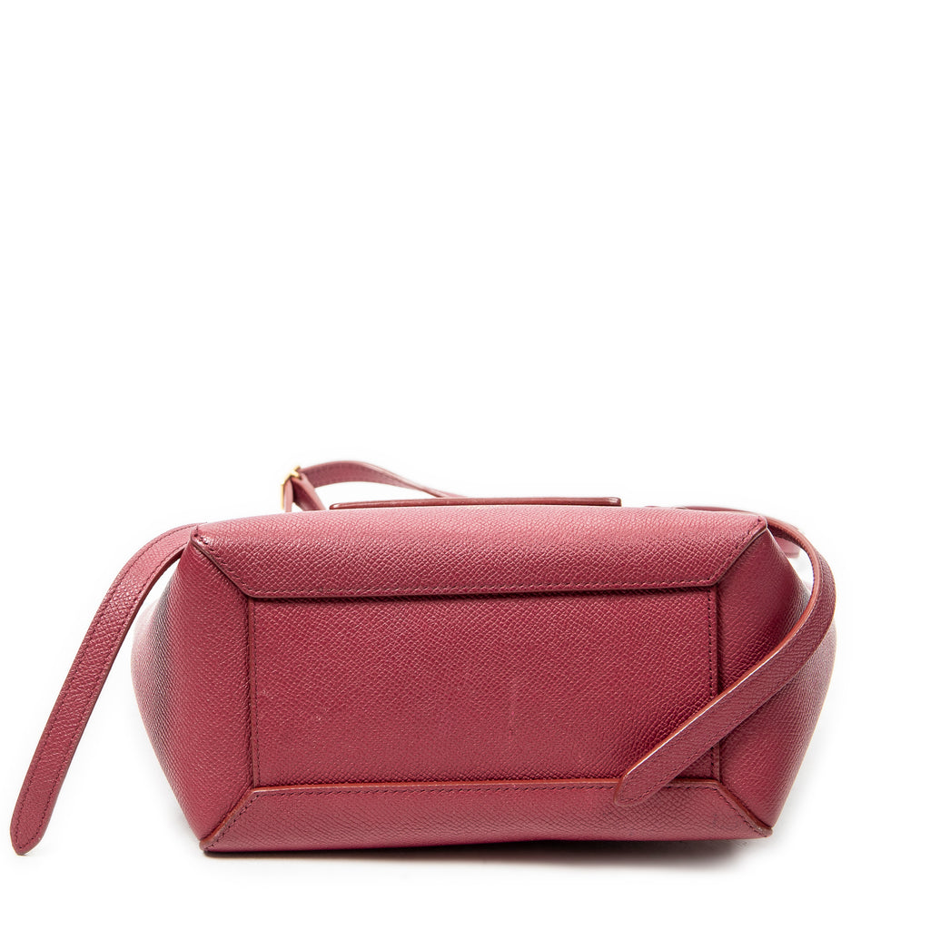 Shoulder Bag Nano Belt Bag Raspberry Pink Grained Calfskin Leather