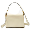 Shoulder Bag Vintage Flap Top Handle Ivory Calfskin Leather