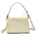 Shoulder Bag Vintage Flap Top Handle Ivory Calfskin Leather