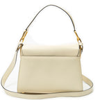 Shoulder Bag Vintage Flap Top Handle Ivory Calfskin Leather