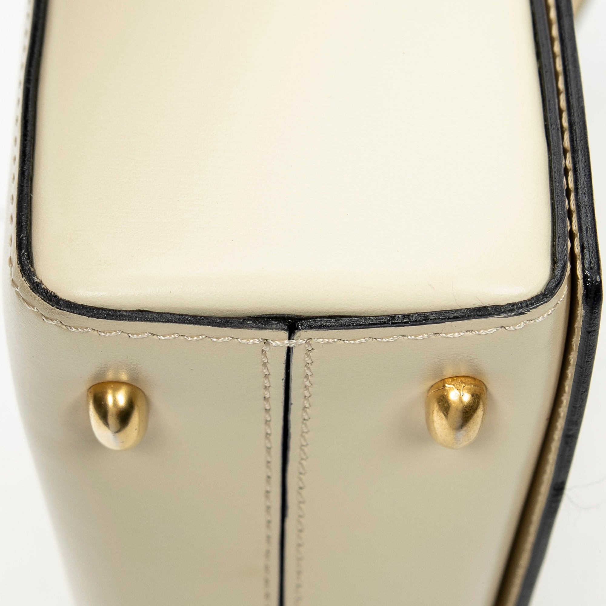 Shoulder Bag Vintage Flap Top Handle Ivory Calfskin Leather
