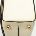 Shoulder Bag Vintage Flap Top Handle Ivory Calfskin Leather