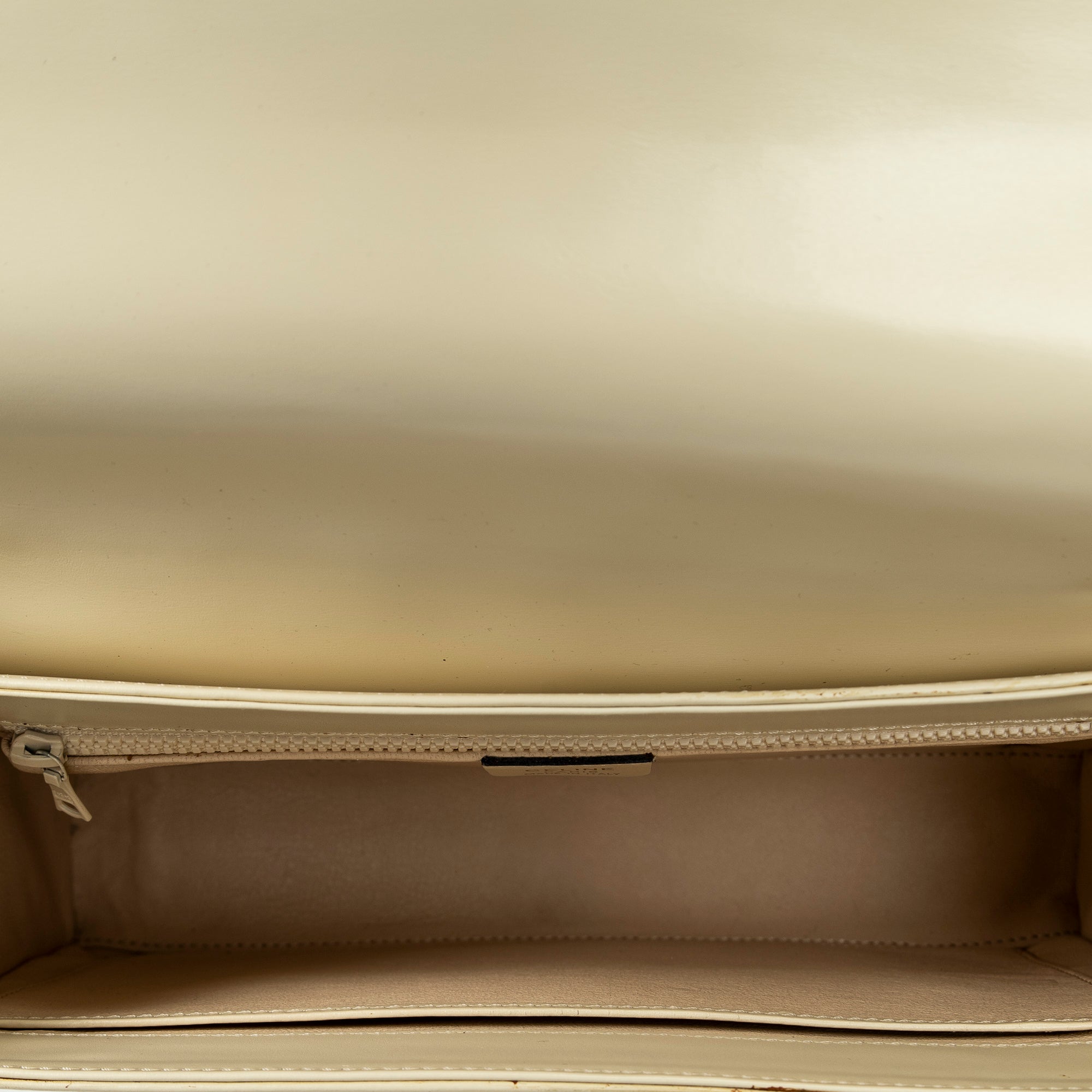 Shoulder Bag Vintage Flap Top Handle Ivory Calfskin Leather