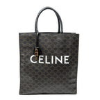 Shoulder Bag Medium Vertical Cabas Black Triomphe Coated Canvas