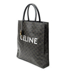 Shoulder Bag Medium Vertical Cabas Black Triomphe Coated Canvas