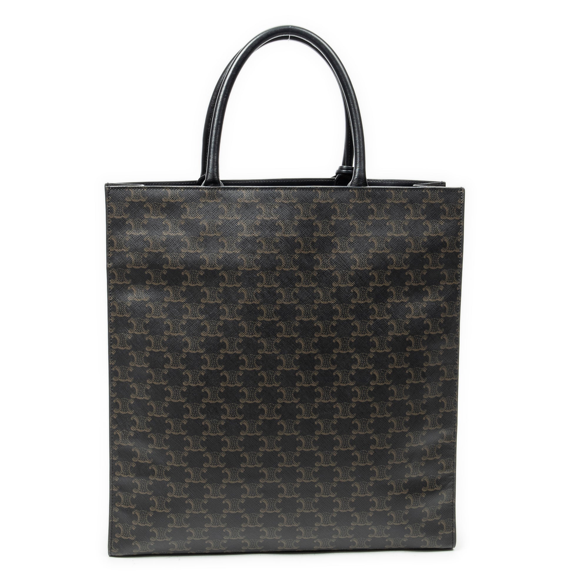 Shoulder Bag Medium Vertical Cabas Black Triomphe Coated Canvas