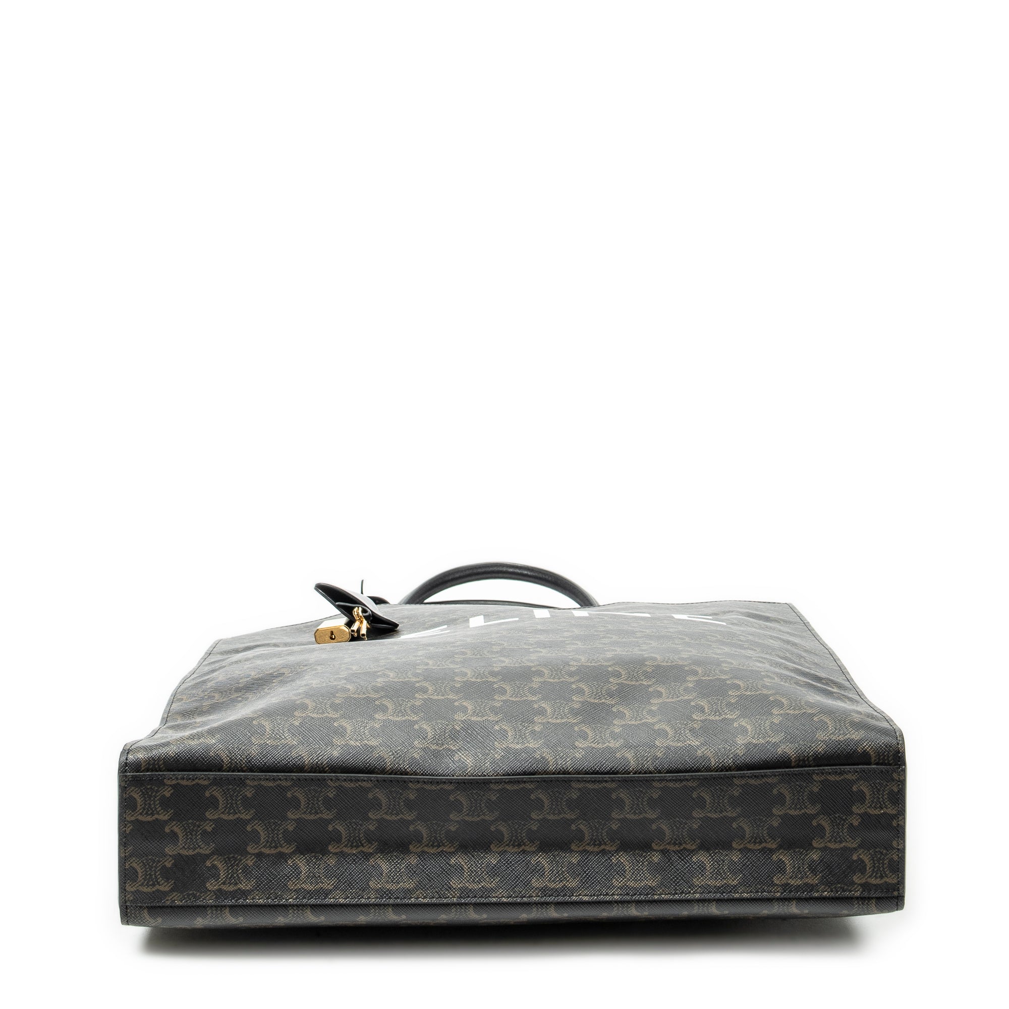 Shoulder Bag Medium Vertical Cabas Black Triomphe Coated Canvas