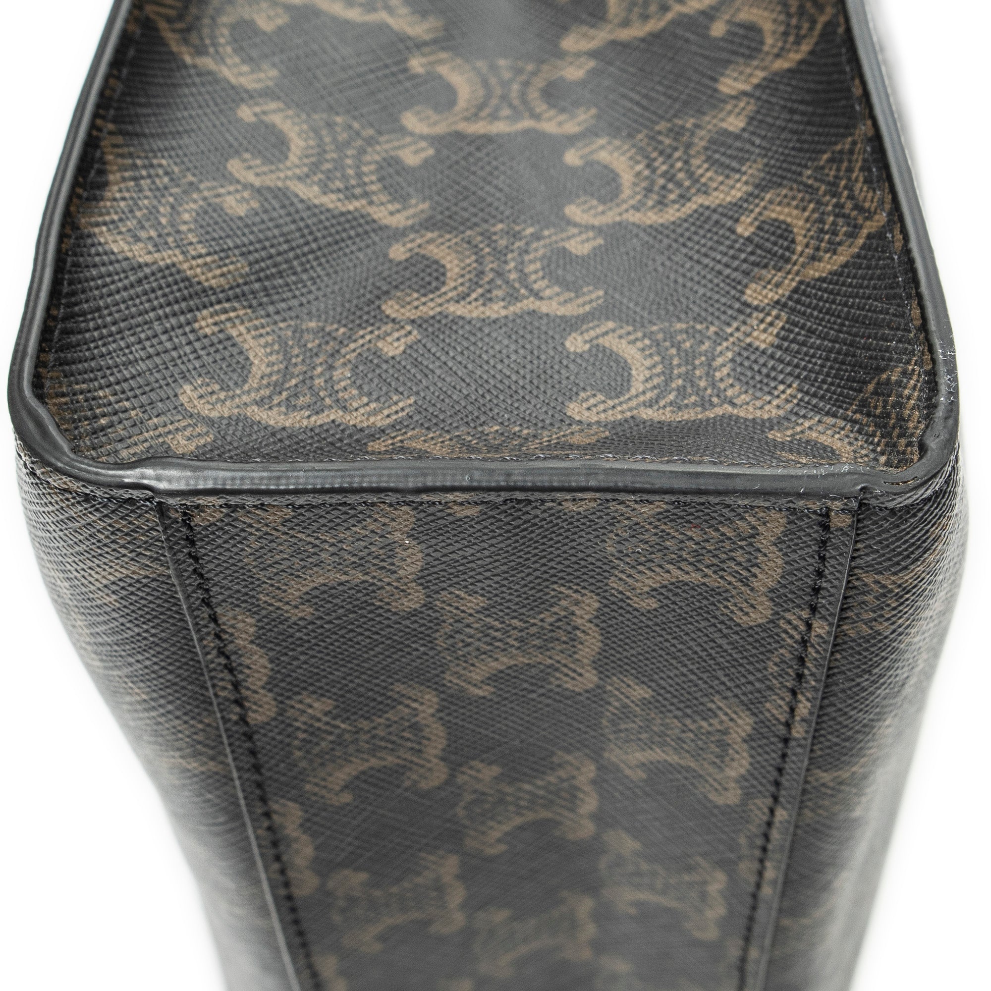 Shoulder Bag Medium Vertical Cabas Black Triomphe Coated Canvas