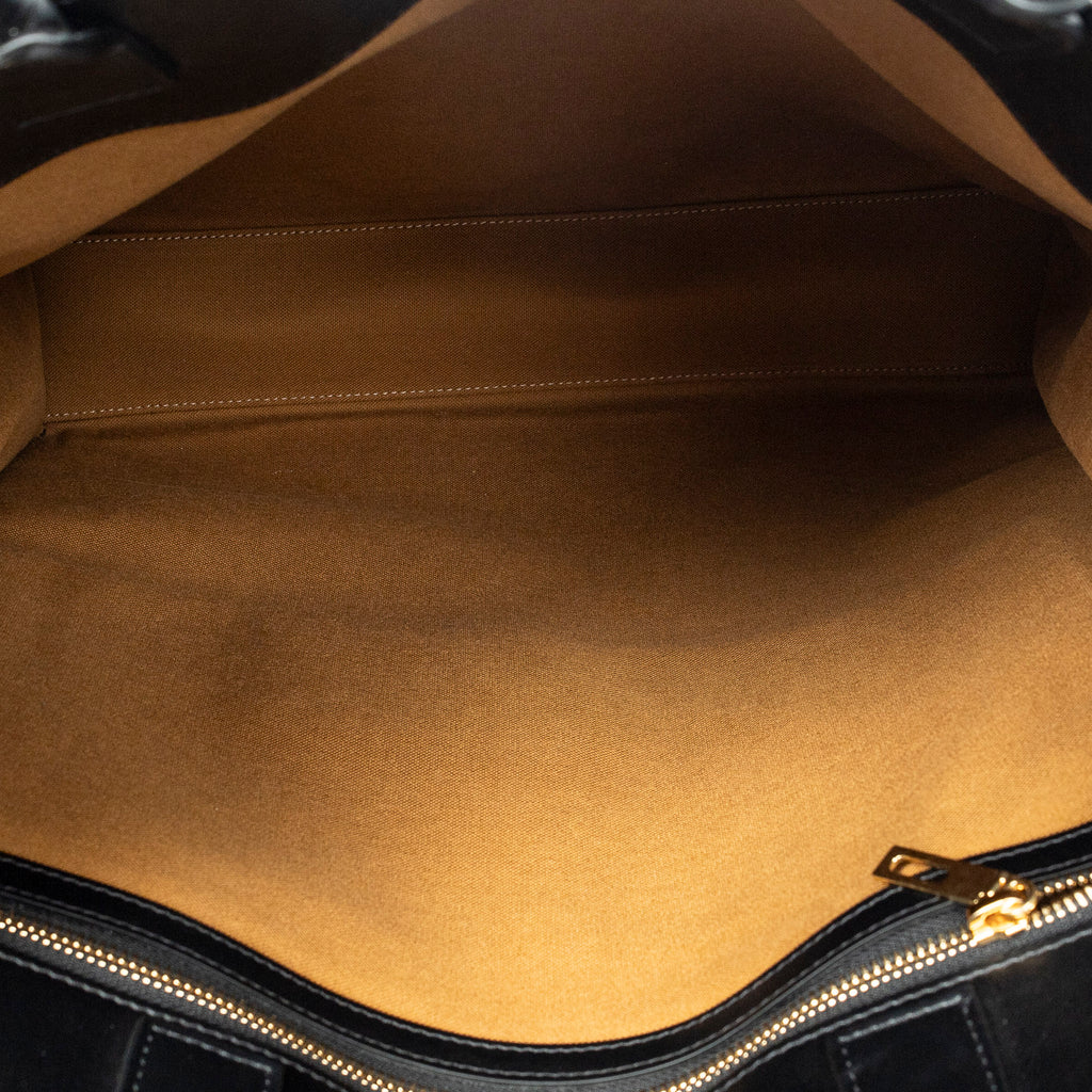 Shoulder Bag Medium Vertical Cabas Black Triomphe Coated Canvas